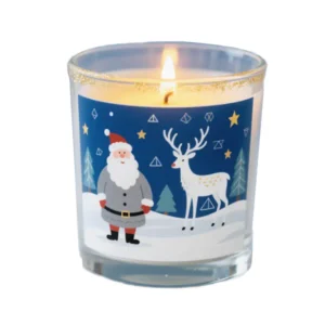 Festive Scented Candle – Santa & Reindeer Winter Wonderland Design